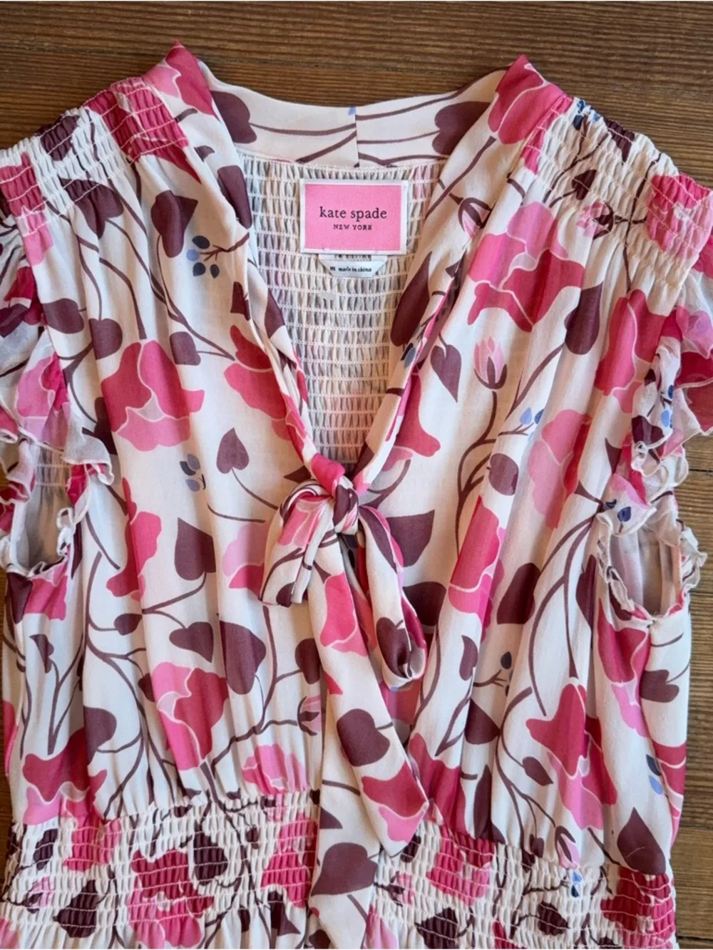 kate spade New York Nouveau Bloom Smocked Dress (M)